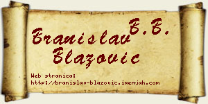 Branislav Blažović vizit kartica